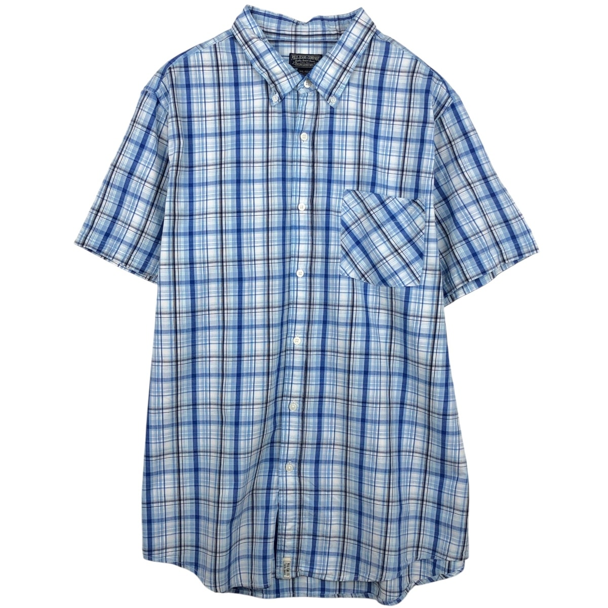 古着 00年代 ラルフローレン Ralph Lauren POLO JEANS COMPANY 半袖 ボタンダウン チェックシャツ メンズXXL相当/eaa655864