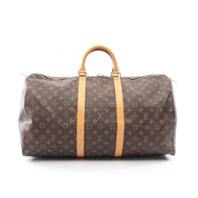 ルイ・ヴィトン LOUIS VUITTON キーポル55 モノグラム ボストンバッグ バッグ PVCコーティングキャンバス レザー メンズ レディース ブラウン系 M41424 【中古】