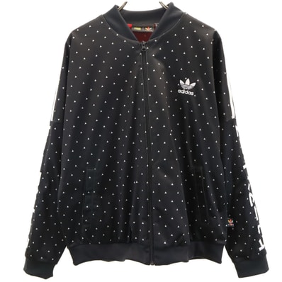 adidas アディダス Pharrell Williams ファレルウィリアムス コラボ 総柄 トレフォイルロゴ トラックジャケット ジャージ ビックサイズ