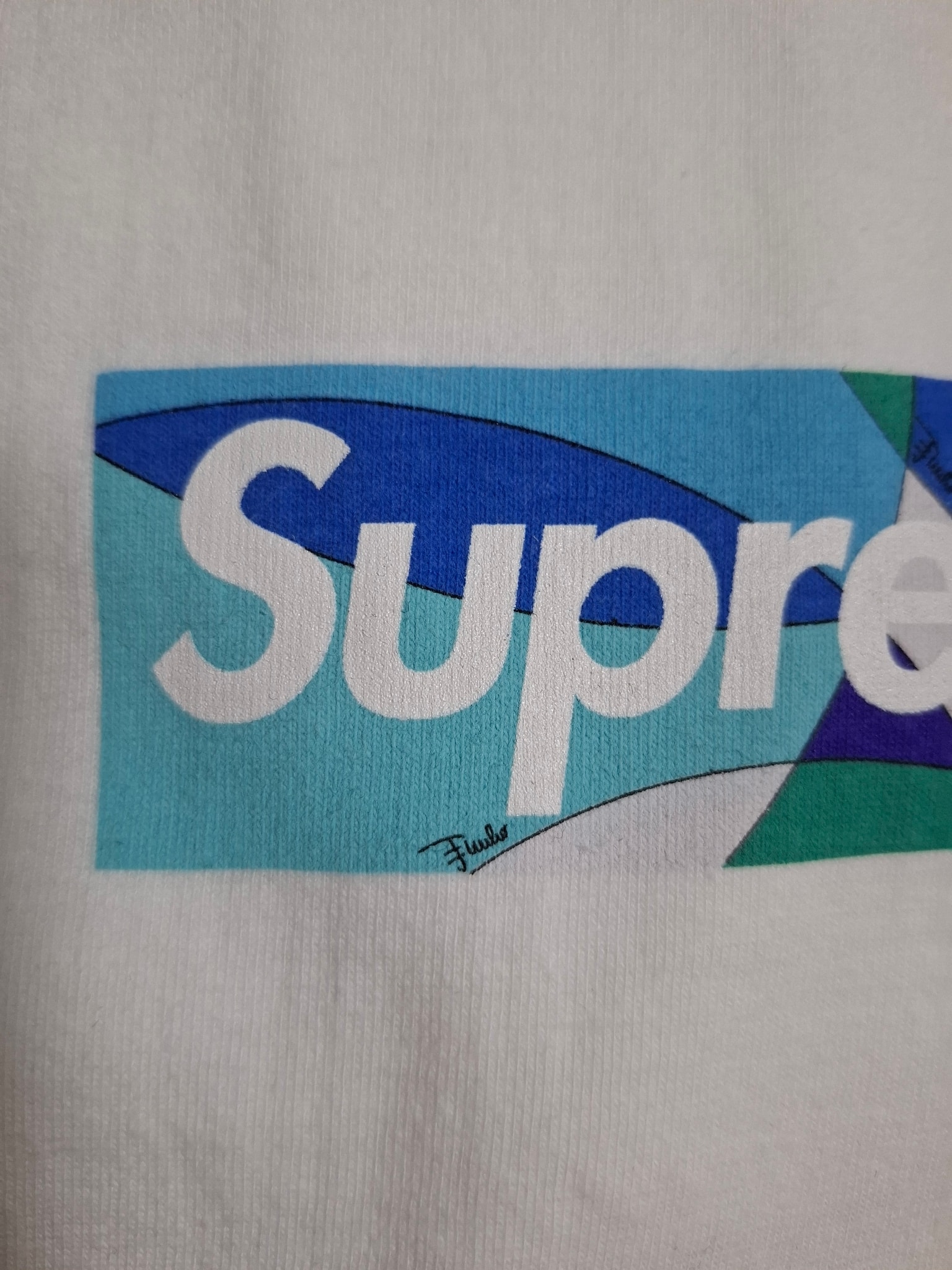 Supreme x Emilio Pucci Box Logo Tee "White/Blue"