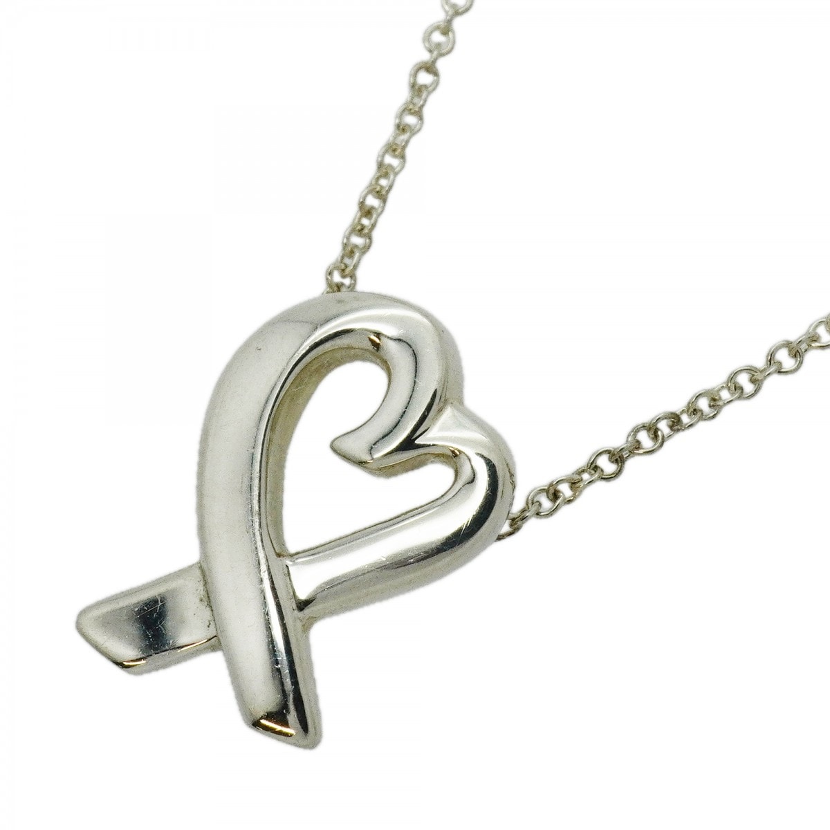 【6jcb0683-k】ティファニー ネックレス ラビングハート シルバー925【中古】レディース