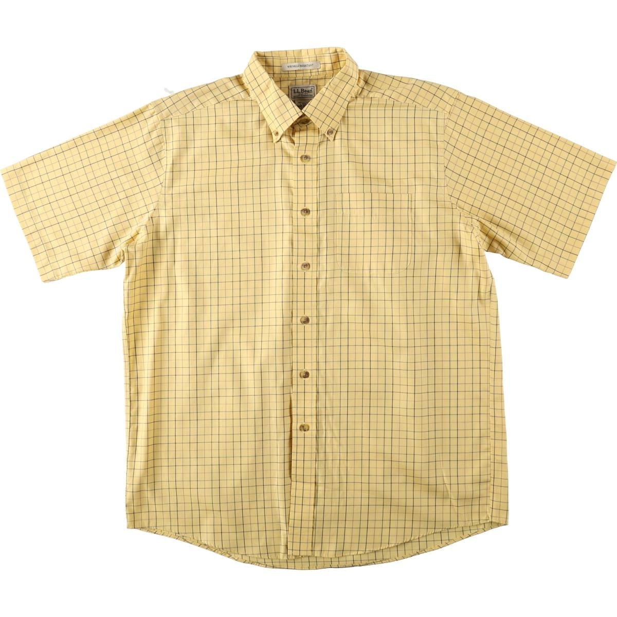 古着 90~00年代 エルエルビーン L.L.Bean WRINKLE RESISTANT 半袖 ボタンダウン チェックシャツ メンズL相当/eaa668759