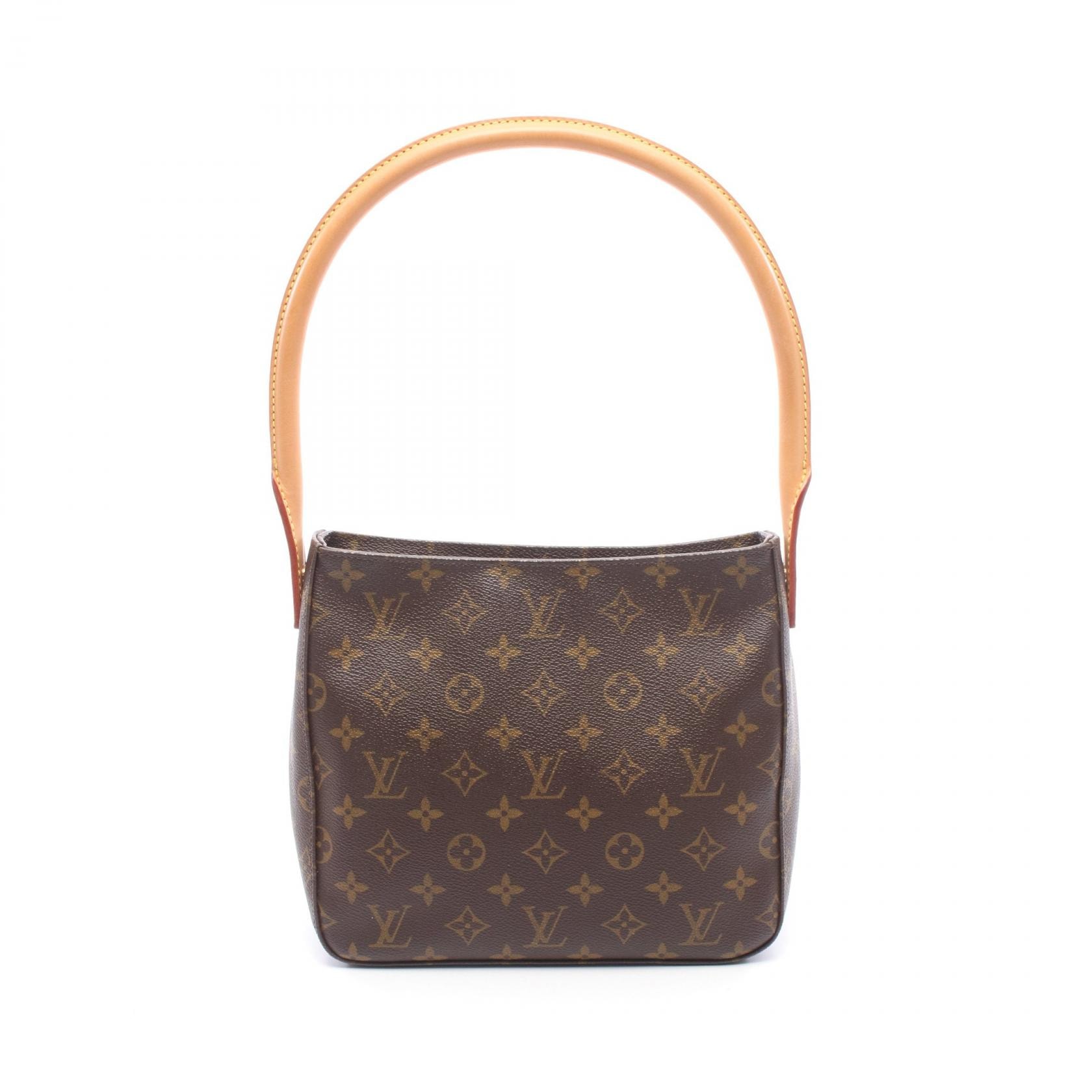 ルイ・ヴィトン LOUIS VUITTON ルーピングMM モノグラム ショルダーバッグ バッグ PVCコーティングキャンバス レザー モノグラム レディース ブラウン系 M51146 【中古】