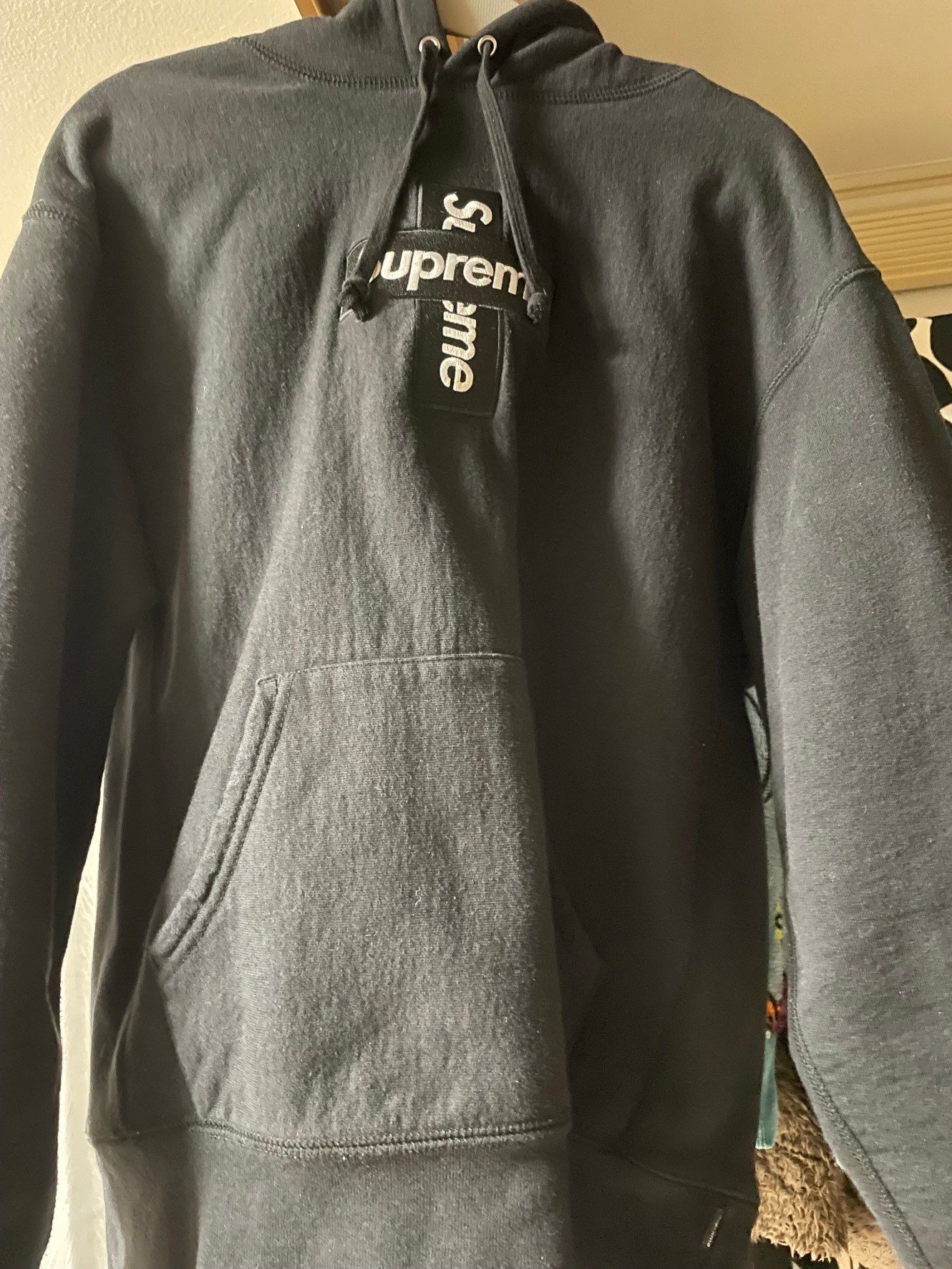 Supreme Cross Box Logo Hooded Sweatshirt "Black"