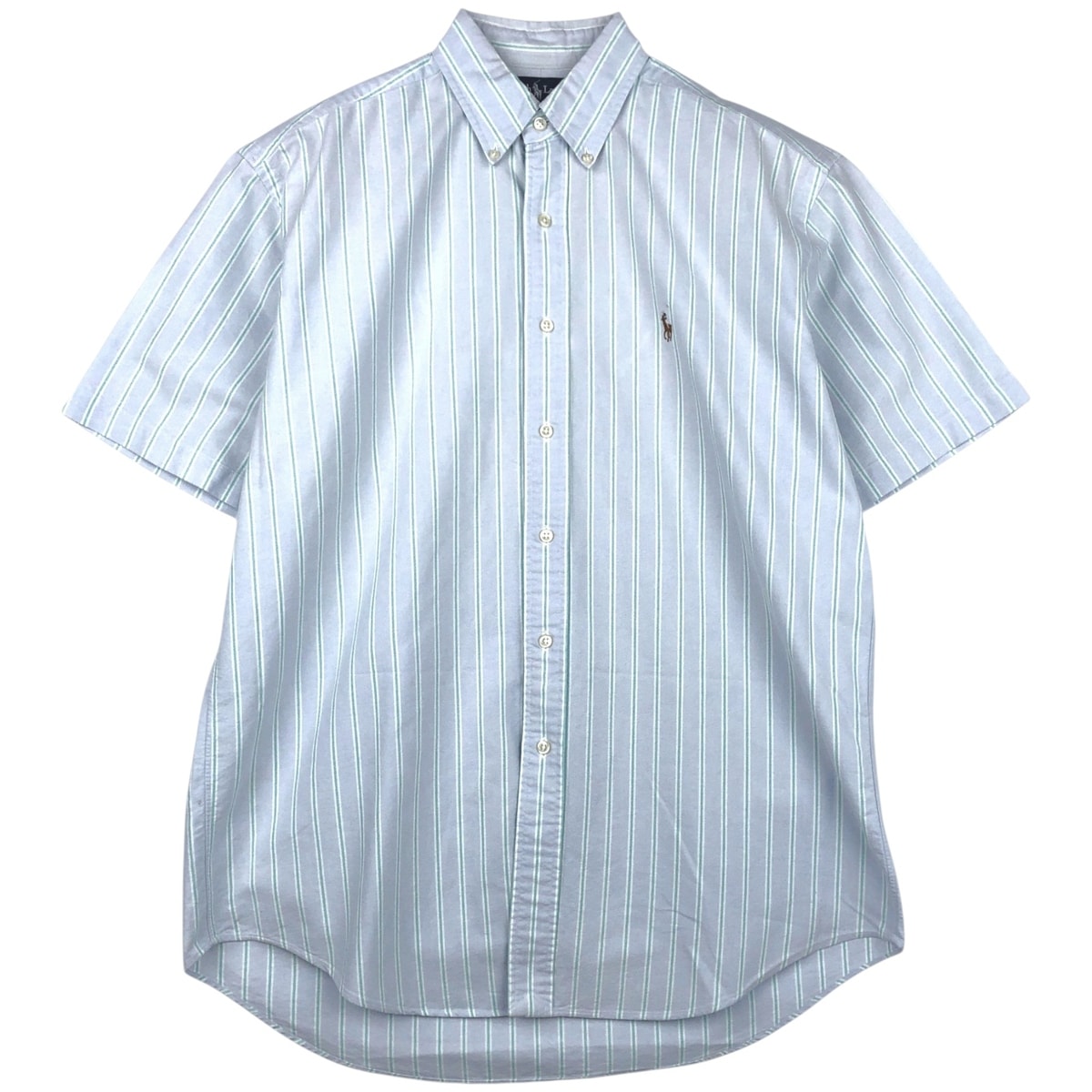 古着 ラルフローレン Ralph Lauren BLAKE 半袖 ボタンダウン ストライプシャツ メンズM相当/eaa641137