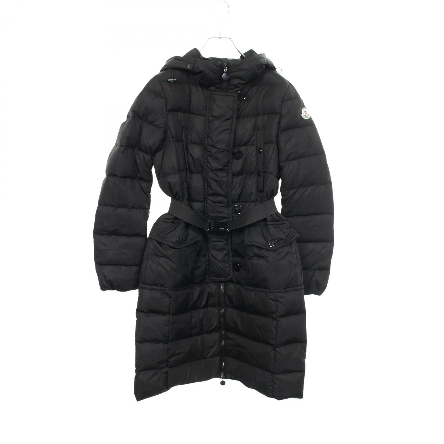 モンクレール MONCLER GENEVRIER ジュヌヴィリエ フード付き ダウンジャケット 衣料品 アウター ナイロン レディース ブラック系 【中古】