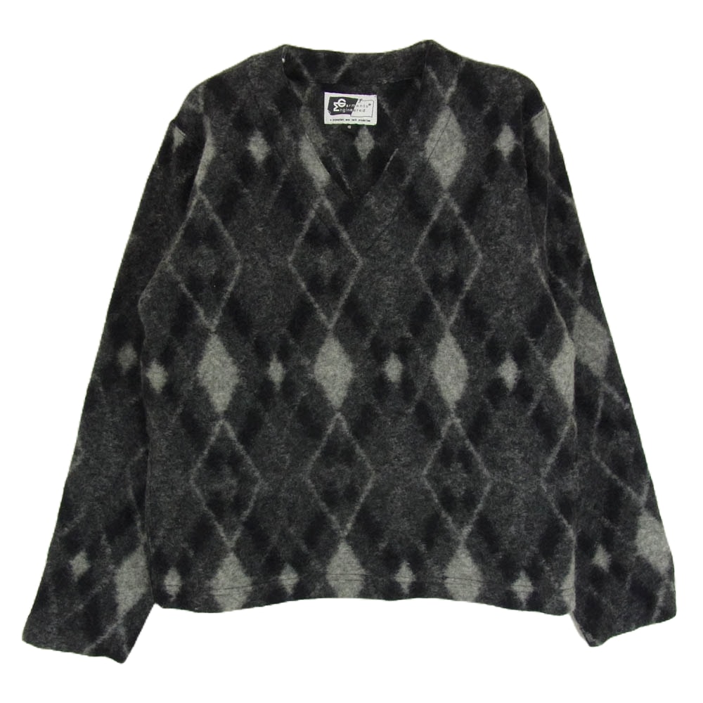 Engineered Garments エンジニアードガーメンツ ニット アーガイル Vネック セーター ニット ブラック系 S【中古】