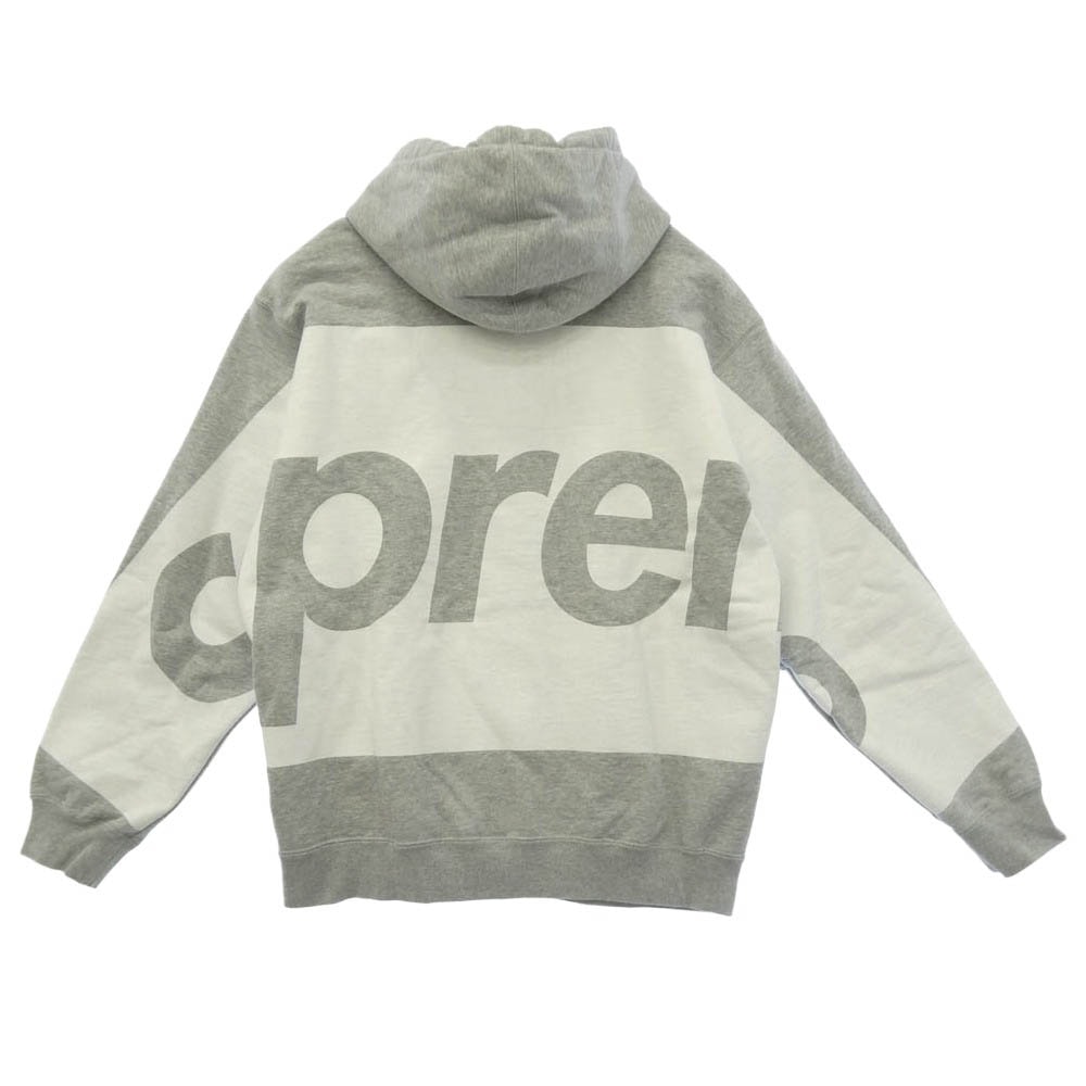 Supreme シュプリーム 21SS Big Logo Hooded Sweatshirt BlacK ビッグロゴ フーデッド スウェットシャツ プルオーバー パーカー グレー系 M【中古】
