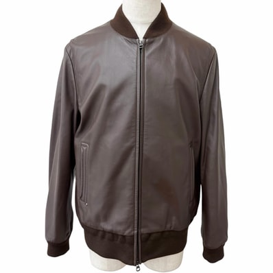 極美品 ダンヒル レザージャケット ブラウン メンズ 180/96A(XLS)