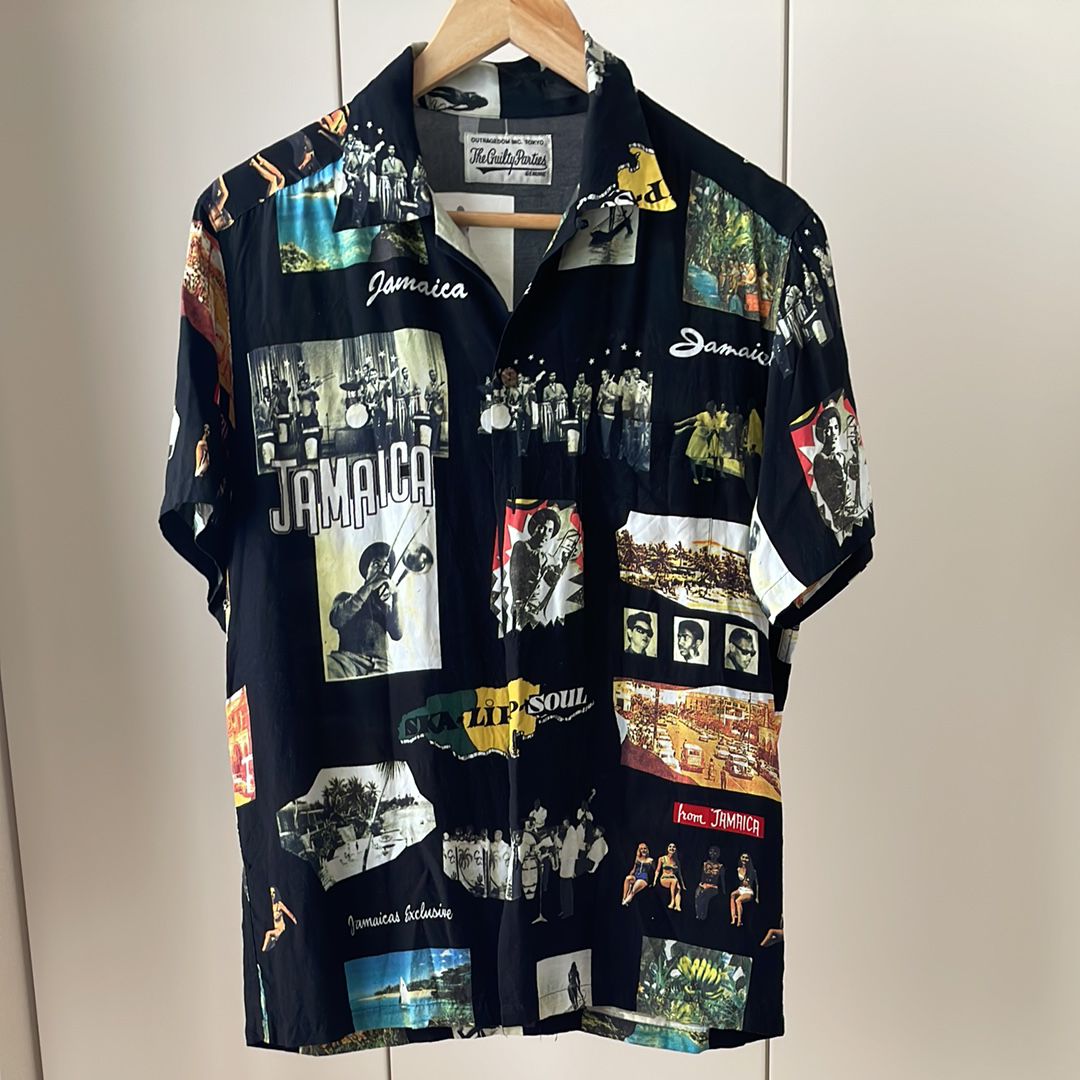 WACKO MARIA KINGSTON JAMAICA S / S HAWAIIAN SHIRT "Black"