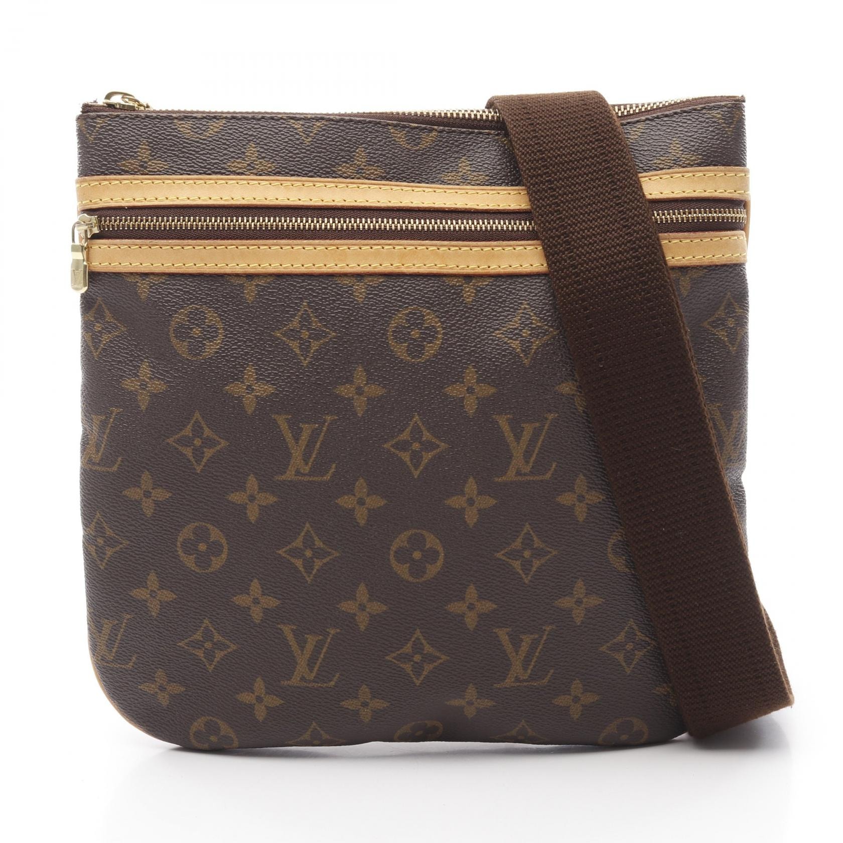 ルイ・ヴィトン LOUIS VUITTON ポシェットボスフォール ショルダーバッグ バッグ PVCコーティングキャンバス レザー モノグラム レディース ブラウン系 M40044 【中古】