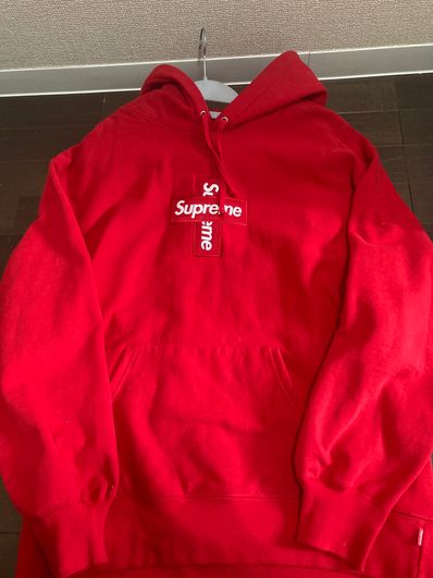 Supreme Cross Box Logo Hooded Sweatshirt "Red"
