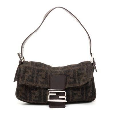 フェンディ FENDI ウール ニット マンマ バケット ワンショルダー ショルダーバッグ【中古】