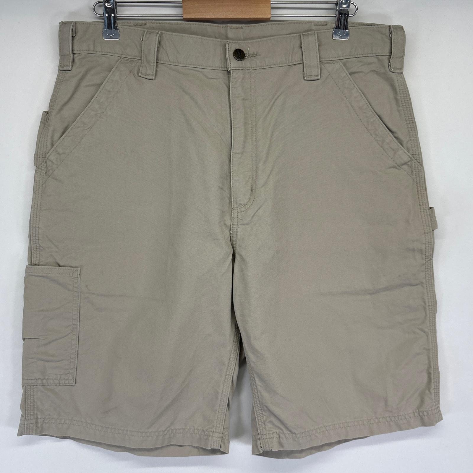 古着 カーハート Carhartt ショートパンツ ダック ワーク ハーフ 半ズボン 短パン ペインター ワンポイントロゴ w36 グレー系 メンズ