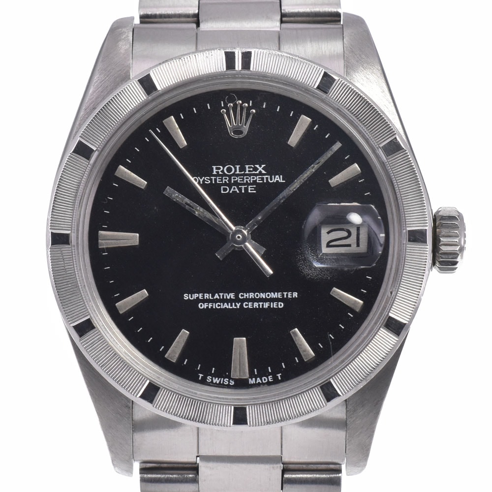 ロレックス ROLEX 1501 ヴィンテージ オイスターパーペチュアル デイト Cal.1570 ブラック 自動巻き メンズ 良品 腕時計 P#148349