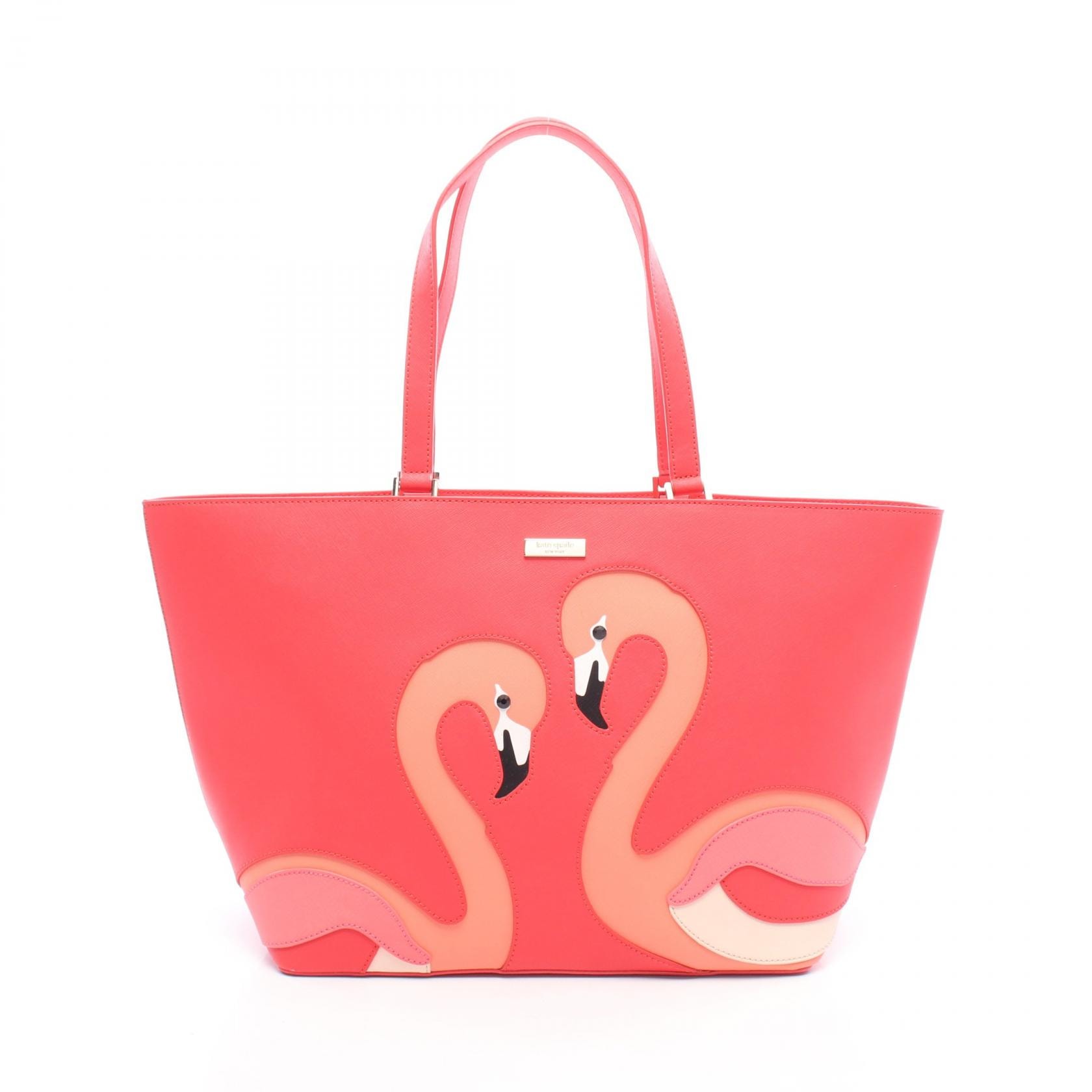 ケイトスペード Kate Spade Walk on the Wild Side Flamingo Jules Tote トートバッグ バッグ レザー レディース レッド系 / オレンジ系 / マルチカラー 【中古】