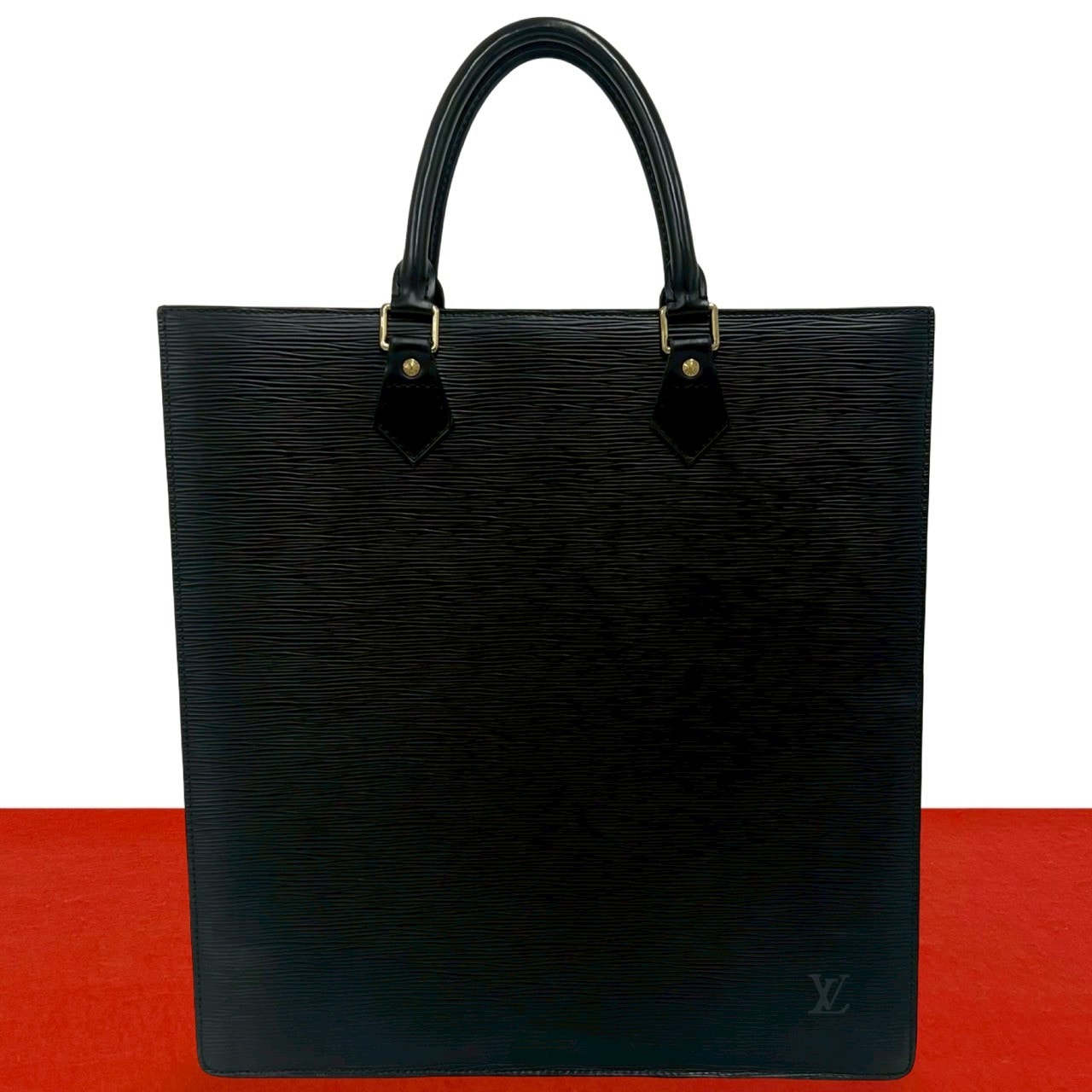 LOUIS VUITTON ルイヴィトン サックプラ エピ レザー ハンドバッグ ブラック
 77-10