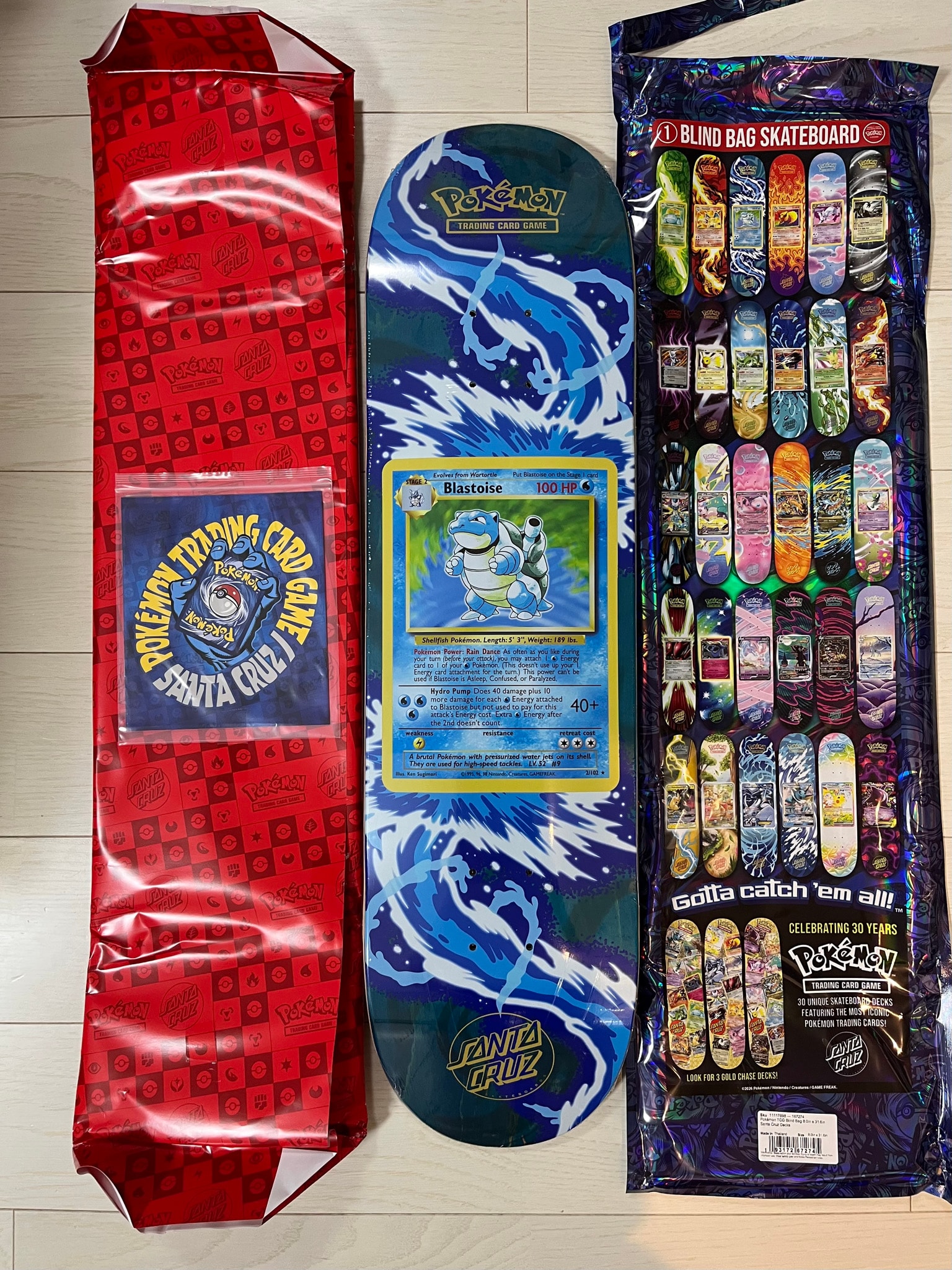 Santa Cruz -Pokemon- Pokemon TCG  30th Anniversary Skateboard Deck Blind Bag