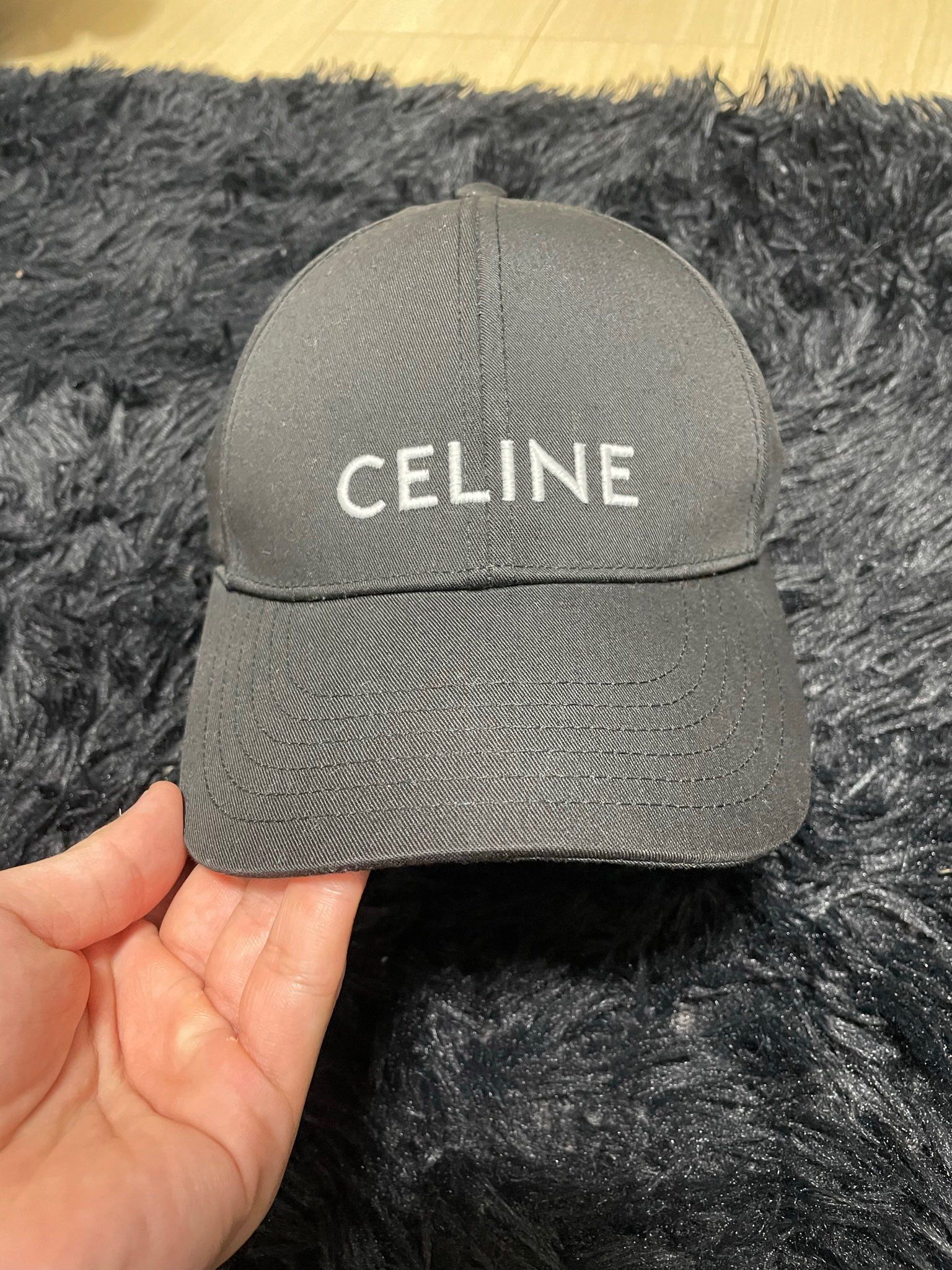 CELINE Cotton Drill Baseball Cap ”Black”