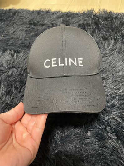 CELINE Cotton Drill Baseball Cap ”Black”