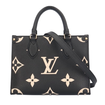 ルイヴィトン オンザゴーPM バイカラーモノグラムアンプラント ショルダーバッグ M45659 ブラック レディース LOUIS VUITTON 中古