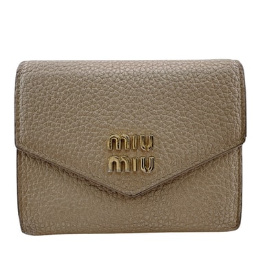 ミュウミュウ MIUMIU 三つ折り財布 ロゴ コンパクトウォレット 5MH040 ピンク