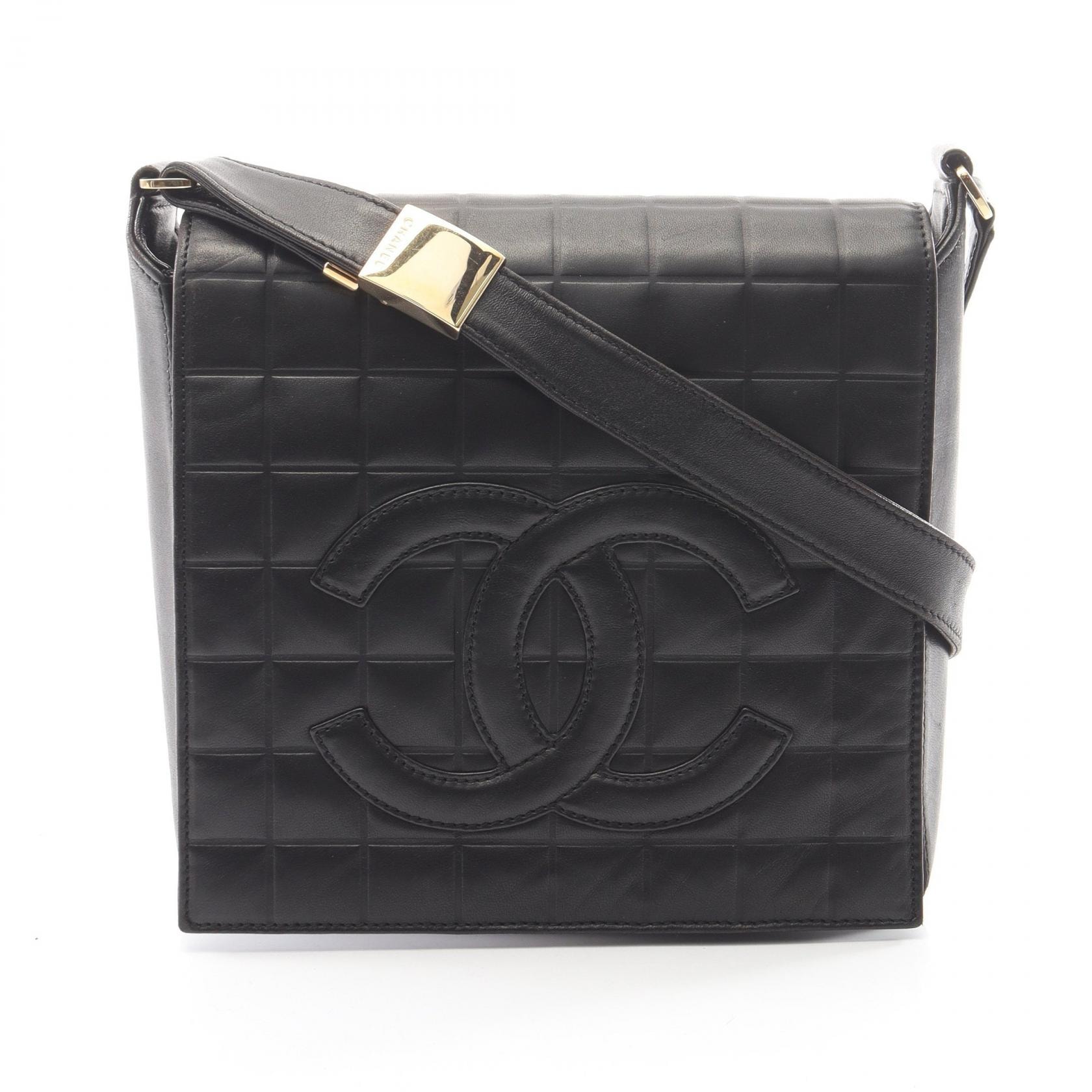 シャネル CHANEL チョコバー ショルダーバッグ バッグ ラムスキン(羊革) レディース ブラック系 【中古】