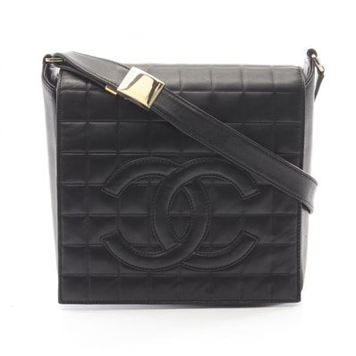 シャネル CHANEL チョコバー ショルダーバッグ バッグ ラムスキン(羊革) レディース ブラック系 【中古】
