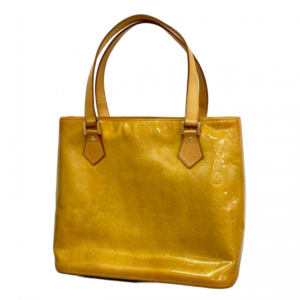 【6dc2723】ルイヴィトン トートバッグ ヴェルニ ヒューストン M91004 ベージュ【中古】レディース