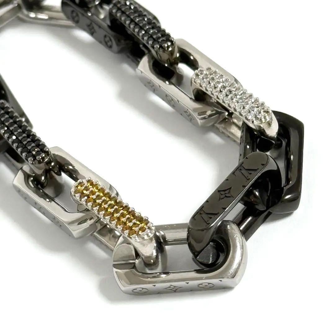 【希少・定価14万】ルイヴィトン メンズ モノグラム チェーン ブレスレット M