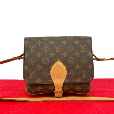 LOUIS VUITTON ルイヴィトン カルトシエール モノグラム レザー PVC ショルダーバッグ ブラウン
42061