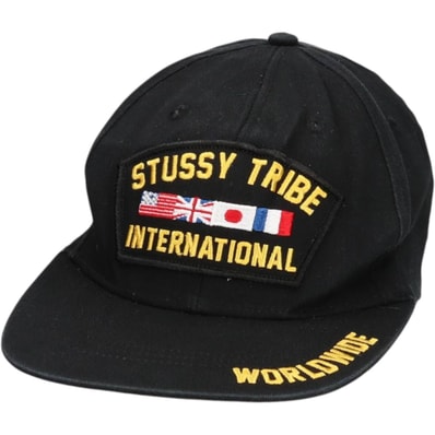 古着 ステューシー STUSSY 国旗柄 ベースボールキャップ 6パネルキャップ フリーサイズ相当/gaa007429