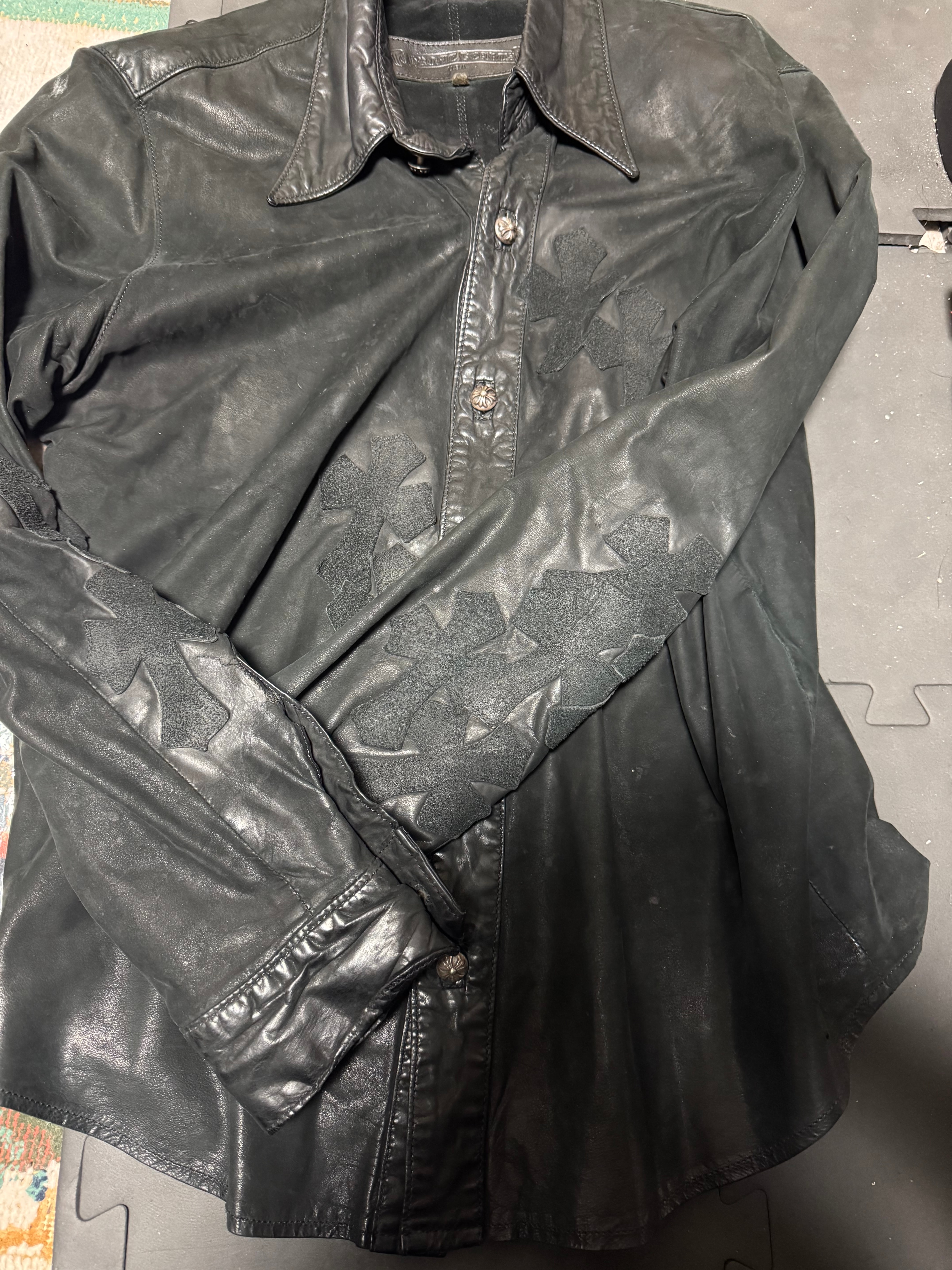 クロムハーツクロスパッチレザージャケット