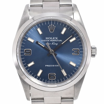 ロレックス ROLEX Ref.14000 エアキング Cal.3000 ブルー 自動巻き メンズ 腕時計 K#149920