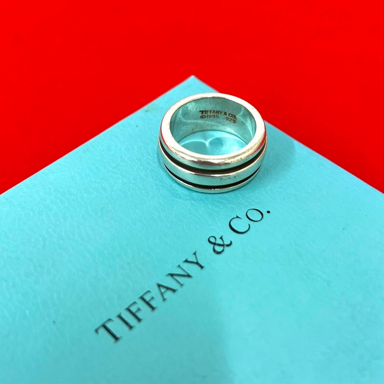 TIFFANY&Co. ティファニー グルーブド ダブルライン シルバー925 リング・指輪 10号 シルバー
 37352