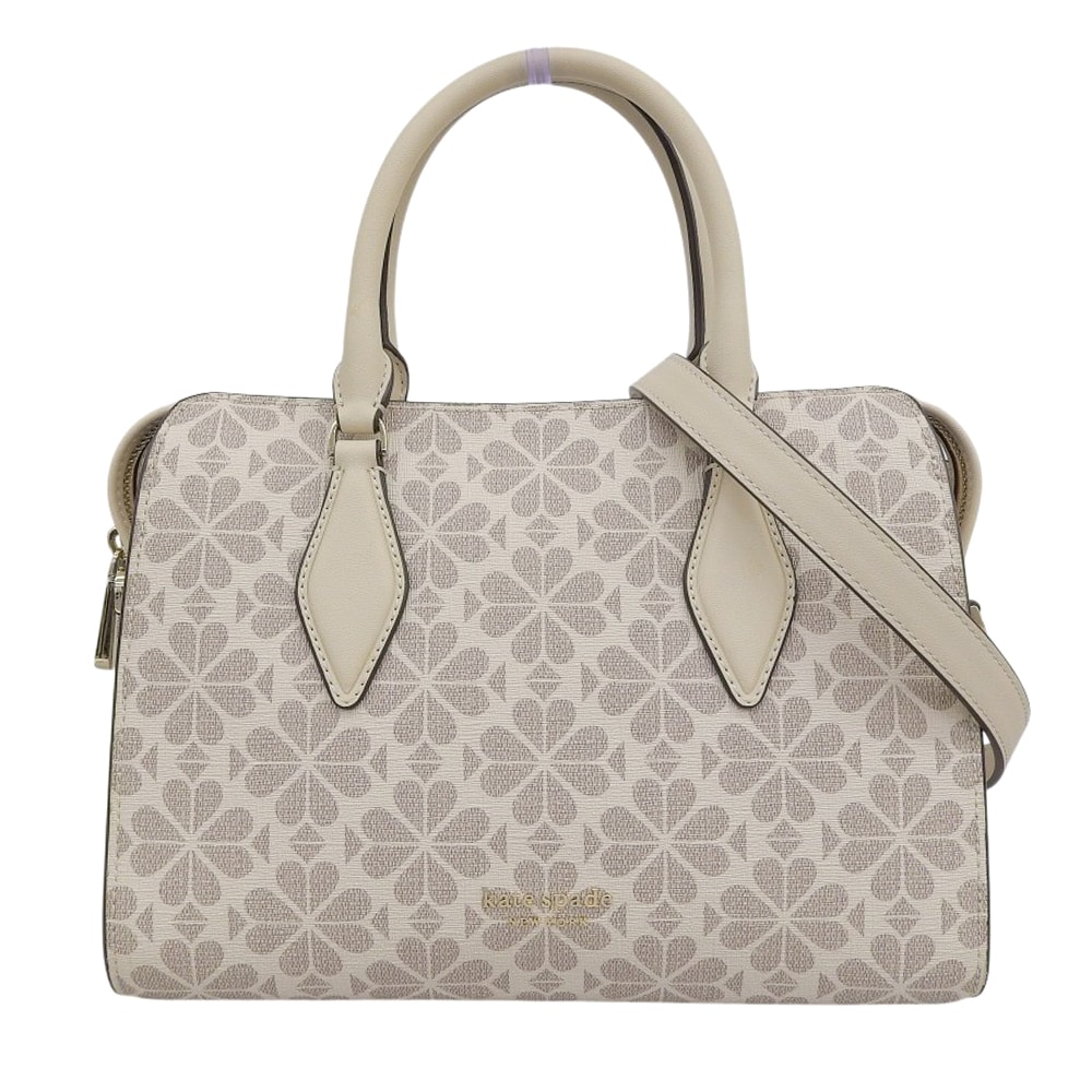 ケイトスペード 美品 フラワーコーテッドキャンバス 2WAYバッグ ハンドバッグ レディース アイボリー PXR00077 V100