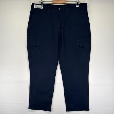 古着 ディッキーズ Dickies パンツ ワークパンツ カーゴ ワンポイントロゴ ジッパーフライ W38 L30 ネイビー系 メンズ