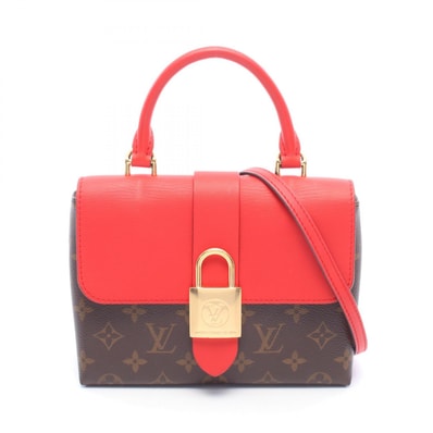 ルイ・ヴィトン LOUIS VUITTON ロッキーBB 2WAY ハンドバッグ バッグ PVCコーティングキャンバス レザー モノグラム コクリコ レディース ブラウン系 / レッド系 M44322 【中古】