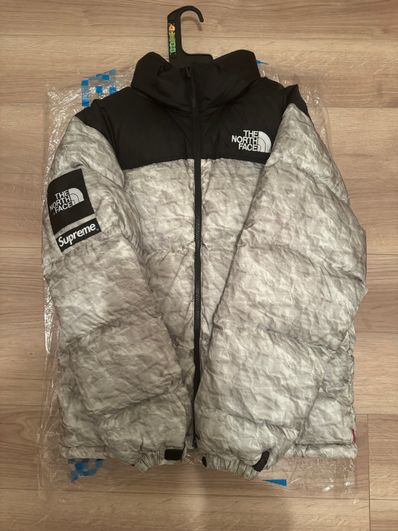Supreme x The North Face Nuptse Jacket "White Paper Print"