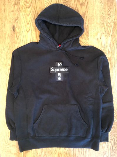 Supreme Cross Box Logo Hooded Sweatshirt "Black"
