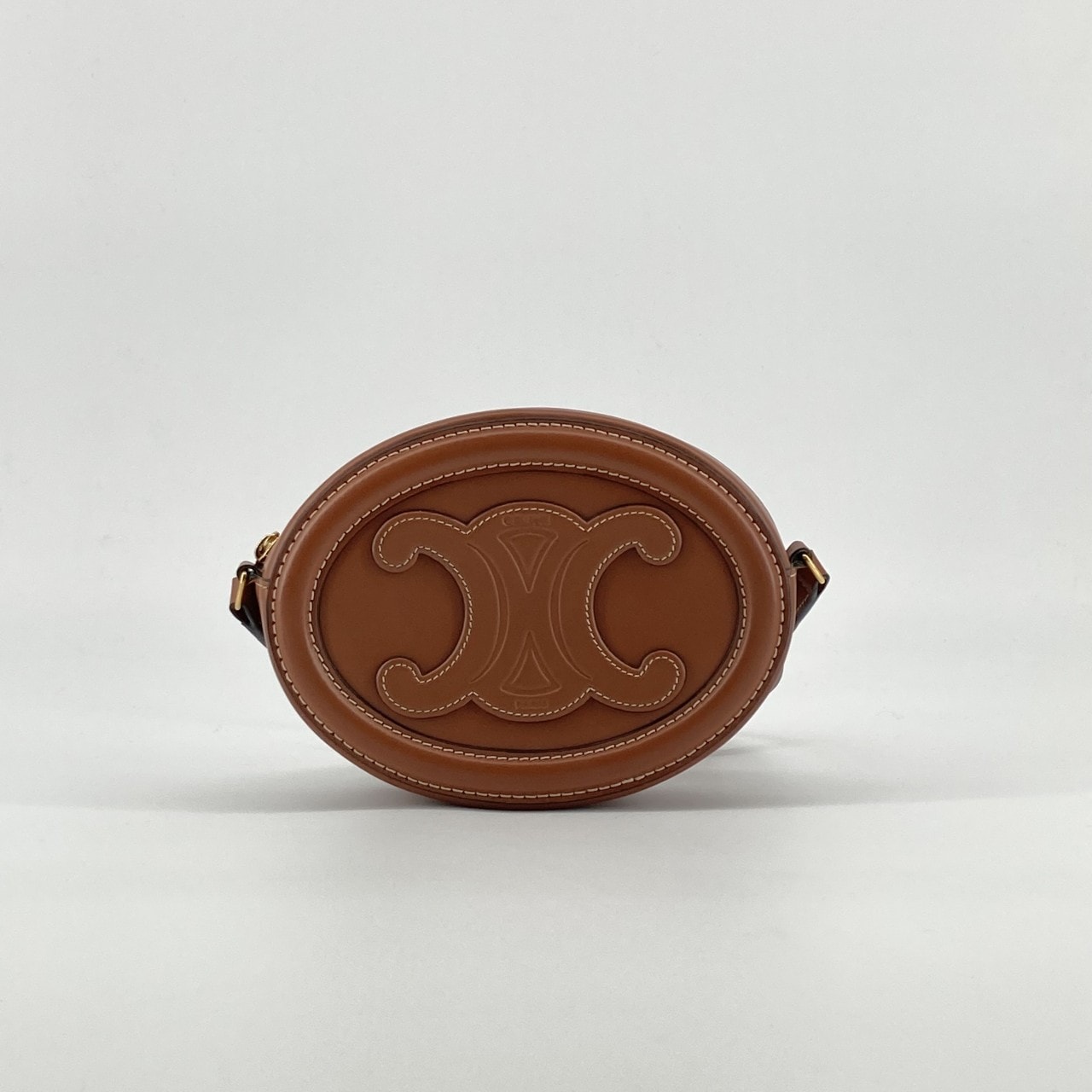 CELINE(セリーヌ) キュイル トリオンフ オーバルパース トリオンフ レザー 10I703 ショルダーバッグ タンカラー