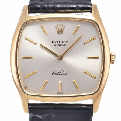 ロレックス ROLEX 3805 ヴィンテージ チェリーニ Cal.1600 K18YG シルバー 手巻き メンズ 良品 腕時計 Q#148629