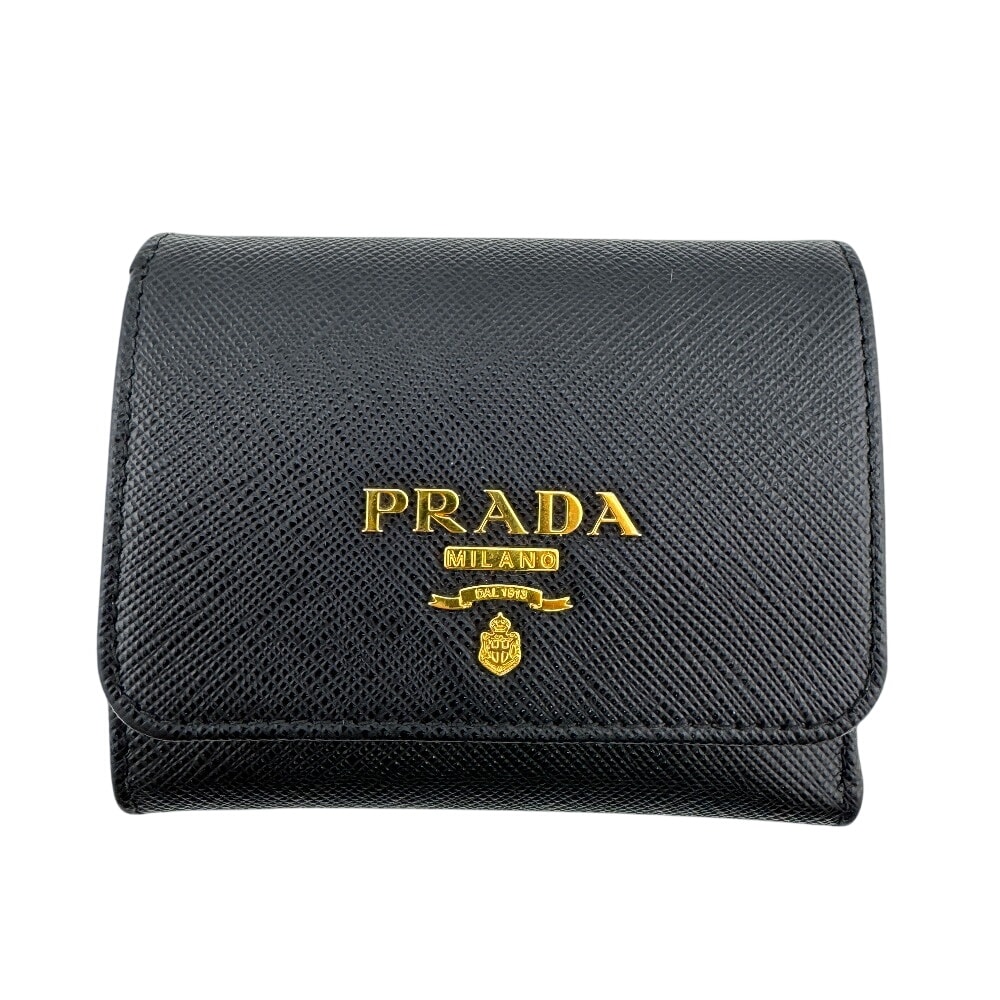 プラダ PRADA 三つ折り財布 コンパクトウォレット 1MH043 ブラック