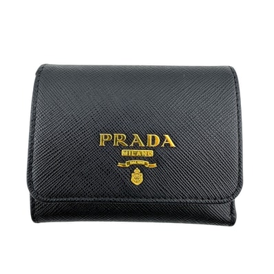 プラダ PRADA 三つ折り財布 コンパクトウォレット 1MH043 ブラック