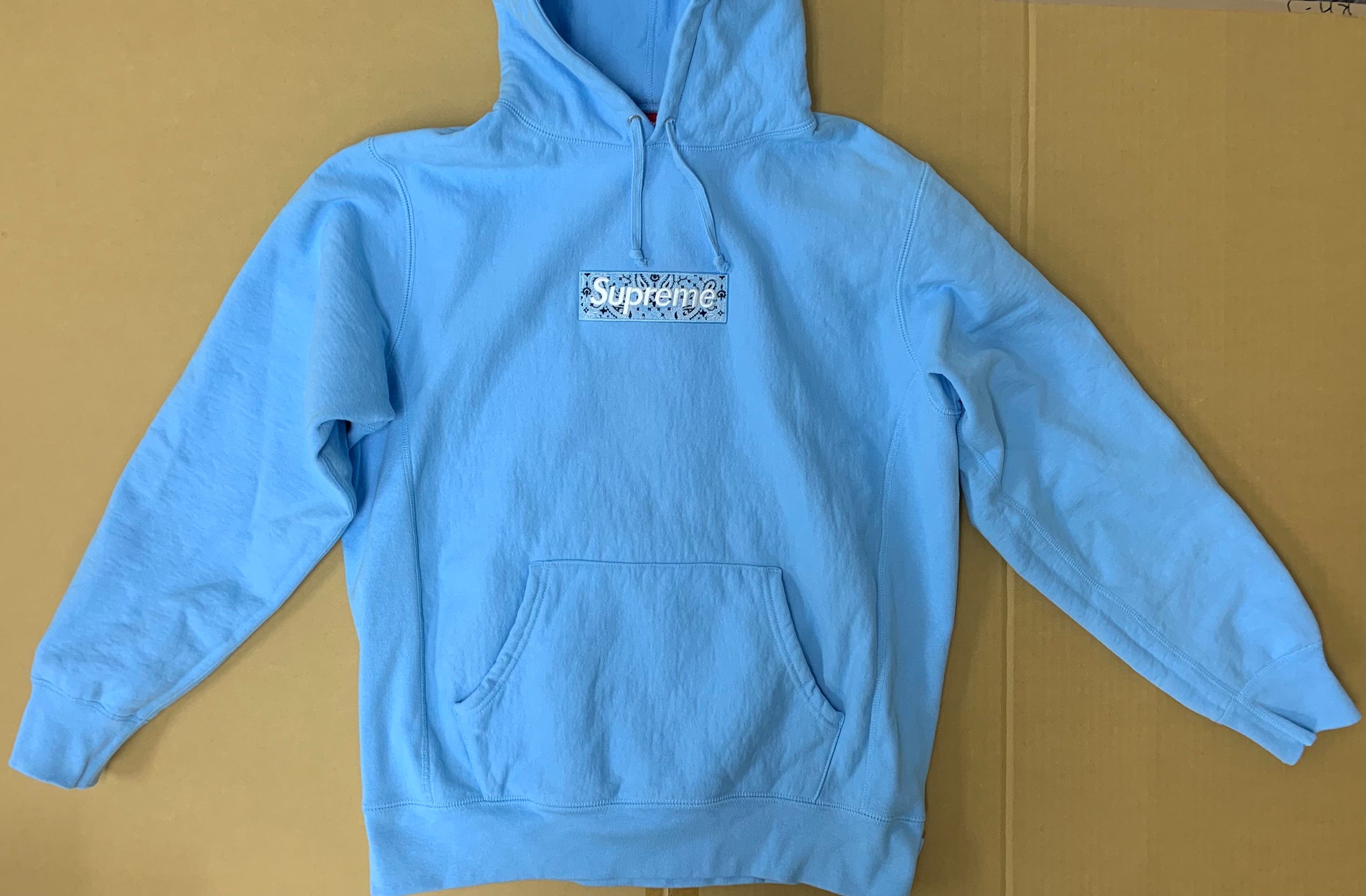 Supreme Bandana Box Logo Hooded Sweatshirt "Blue"