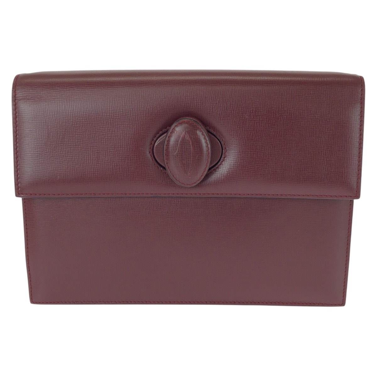 美品 CARTIER カルティエ ヴィンテージ マストライン ワインレッド ボルドー ゴールド金具 レザー クラッチバッグ セカンドバッグ 604204 【中古】