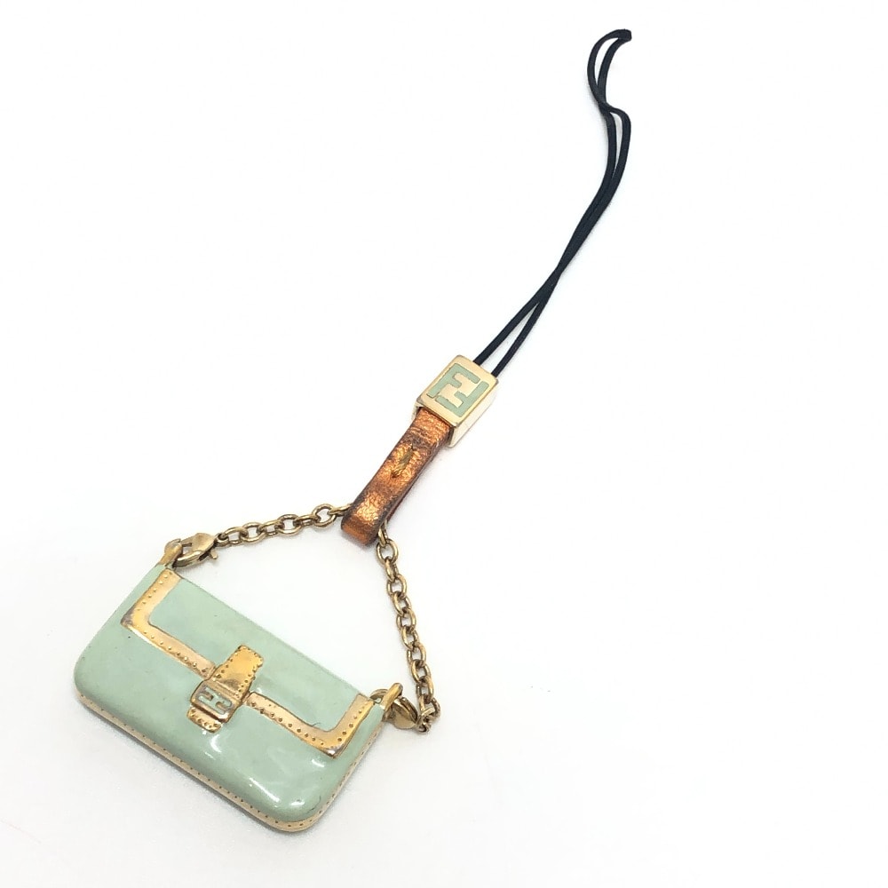 フェンディ FENDI バックモチーフ マンマバゲット 小物 キーホルダー チャーム 携帯 ストラップ 陶器 グリーン