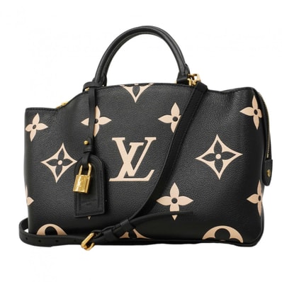 【6dc3594】ルイヴィトン ハンドバッグ モノグラム・アンプラント バイカラー プティパレPM M58913 ブラック ベージュ 2wayバッグ【中古】レディース