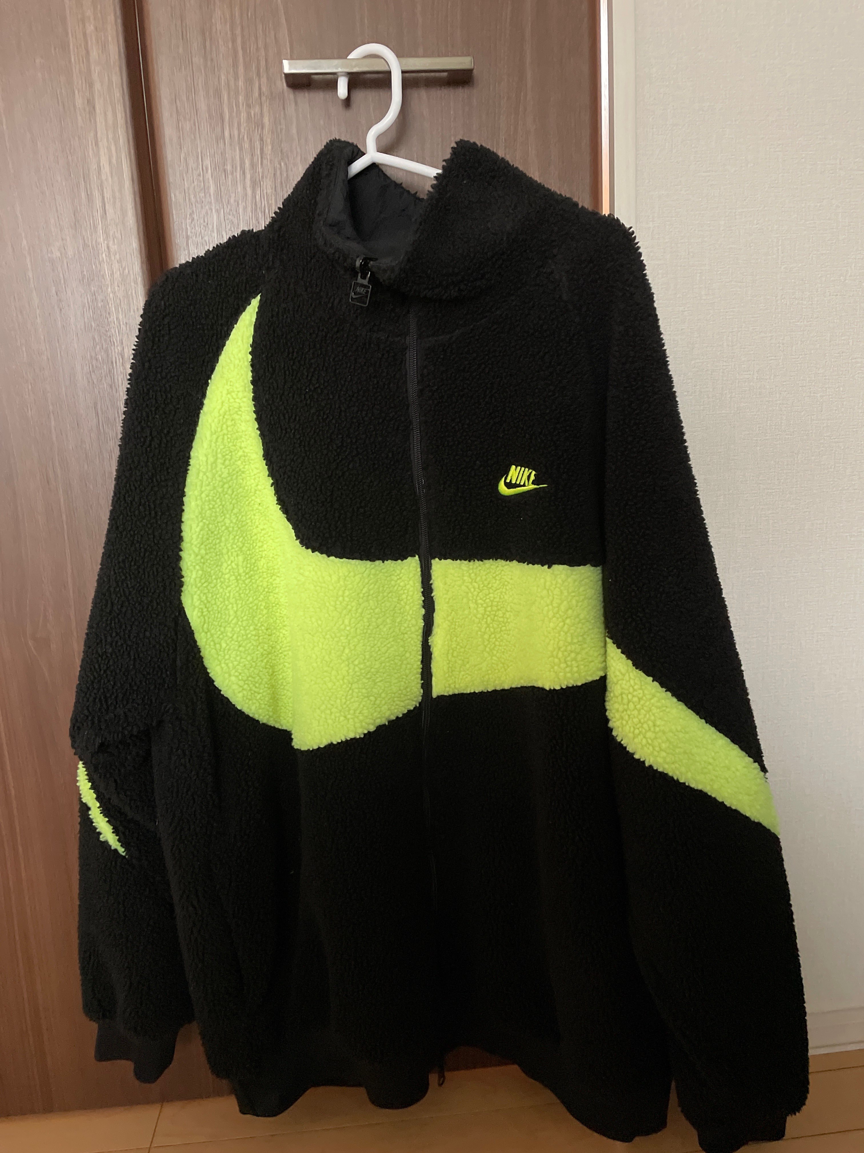 Nike Big Swoosh Reversible Boa Jacket"Black Neon"