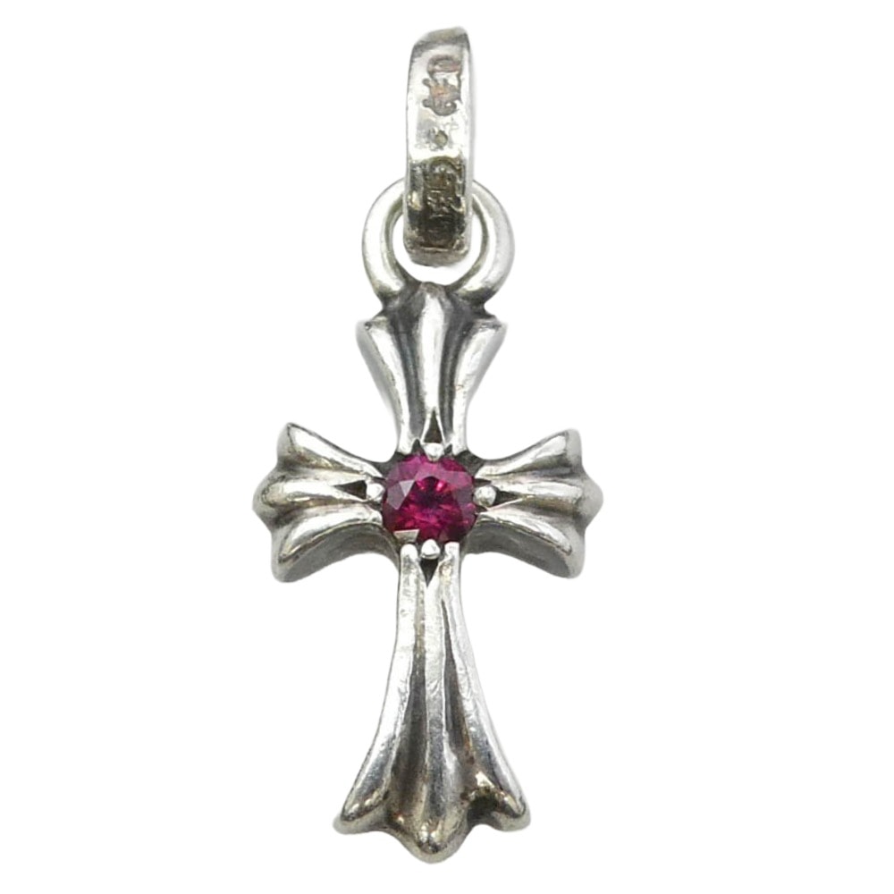Chrome Hearts Cross Baby Fat Charm 1Ruby "Silver"